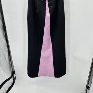 maxi dress strapless satin black 6 7